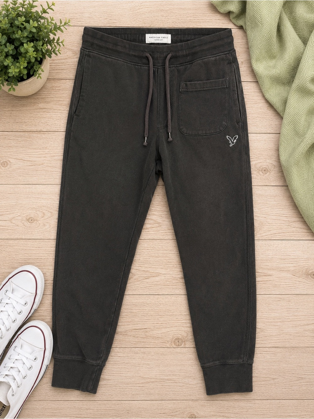 American Eagle Black Super Soft Waistband Top